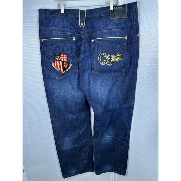 Coogi Authentic Denim Blu Jeans Mens Size 42 x 35 Embroidered Pocket - Picture 5 of 16